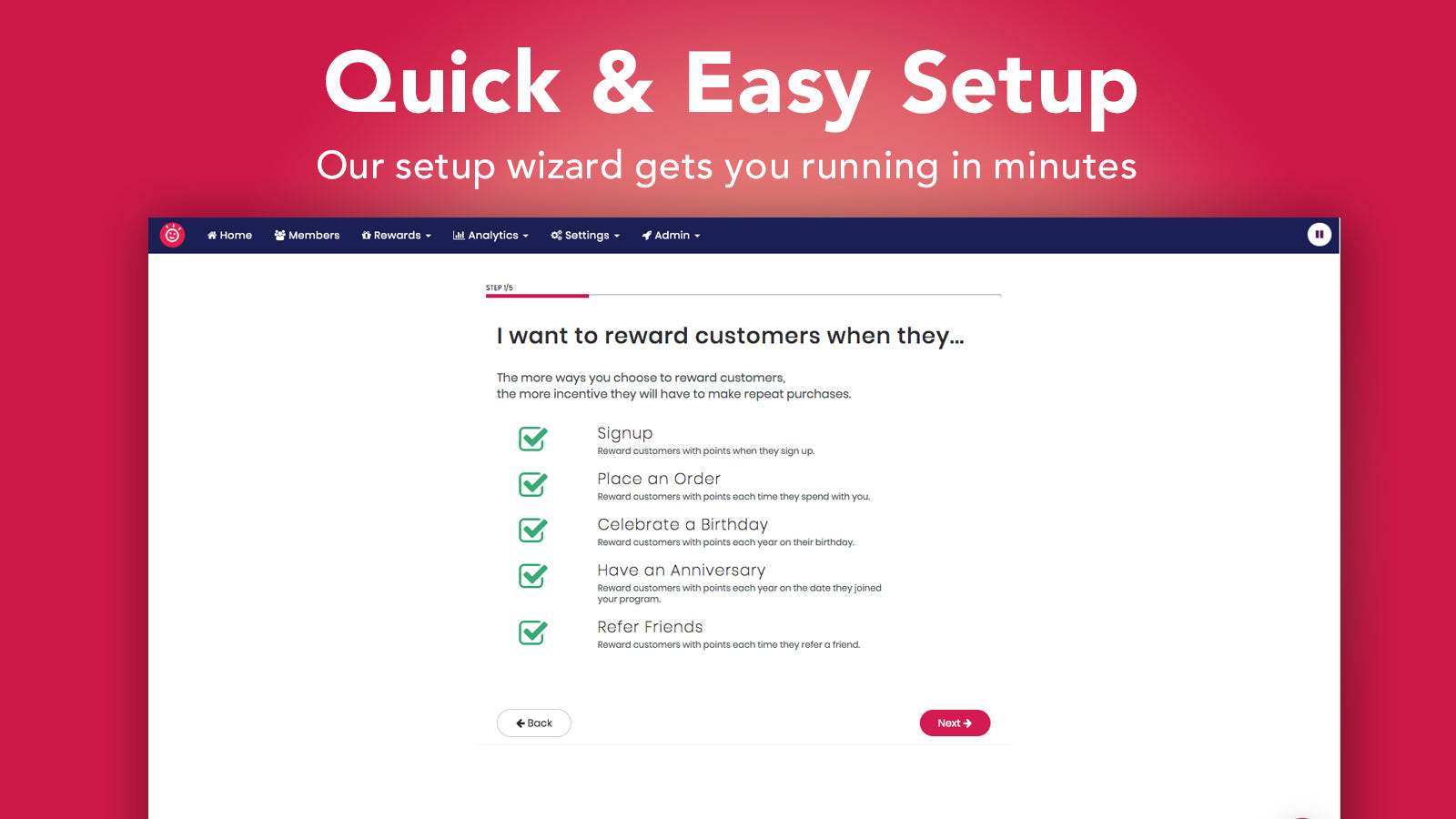 Glow Loyalty Rewards Interface